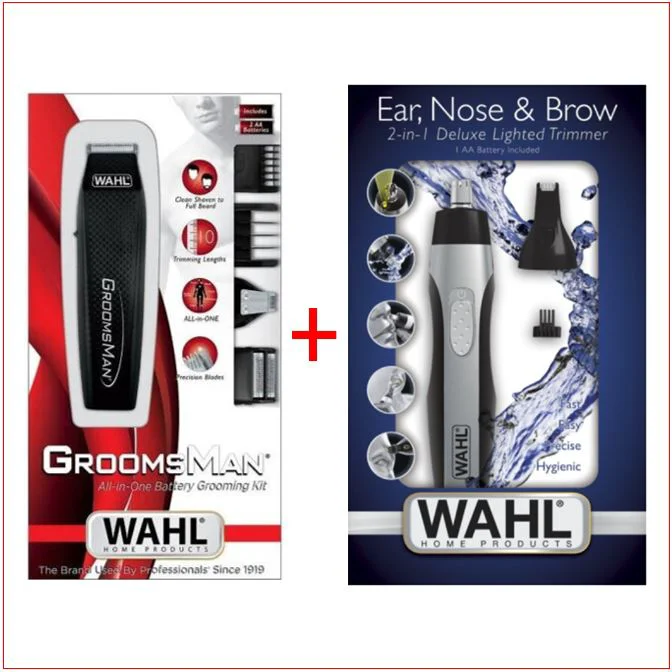 Триммер для усов и бороды Wahl Groomsman All in 1 Trimmer Black + Wahl Nose Trimmer купить,0