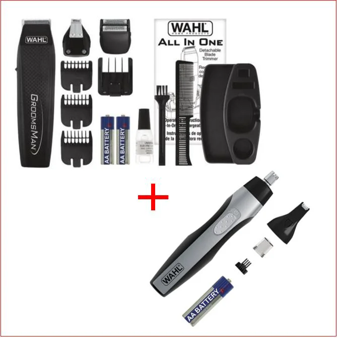 Триммер для усов и бороды Wahl Groomsman All in 1 Trimmer Black + Wahl Nose Trimmer купить,0