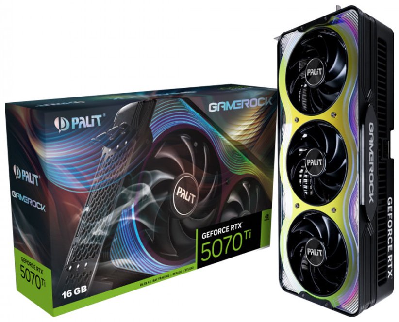 Видеокарта Palit GeForce RTX 5070 Ti GameRock OC 16 Гб