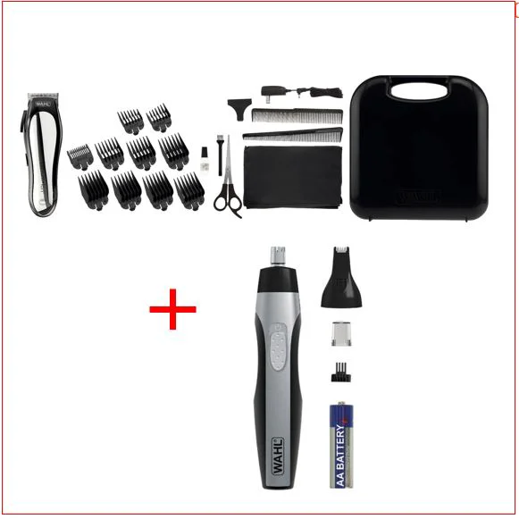 Машинка для стрижки волос Wahl Lithium-Ion Cordless + Wahl Nose Trimmer Silver Black