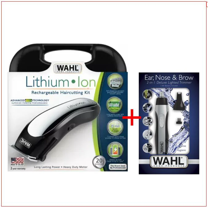 Машинка для стрижки волос Wahl Lithium-Ion Cordless + Wahl Nose Trimmer Silver Black - ForteMarket Машинка для стрижки волос Wahl Lithium-Ion Cordless + Wahl Nose Trimmer Silver Black купить,0