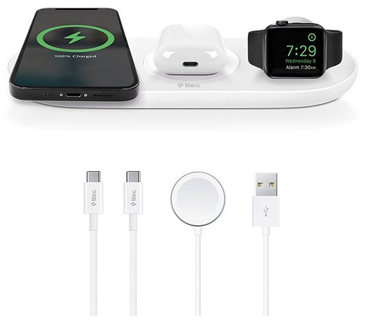 Зарядное устройство TTEC AirCharger Trio белый