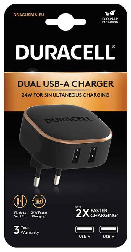 Зарядное устройство Duracell DRACUSB16-EU черный купить,0