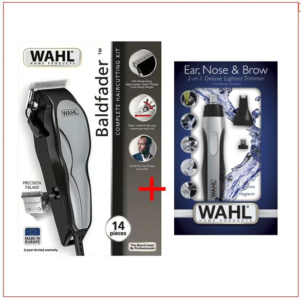 Машинка для стрижки волос Wahl Baldfader Black + Wahl Nose Trimmer купить,0