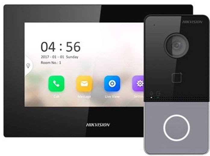 Hikvision видеодомофон DS-KIS605-P(C) черный