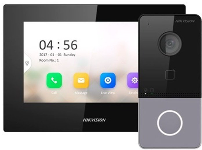 Hikvision видеодомофон DS-KIS605-P(C) черный купить,NaN