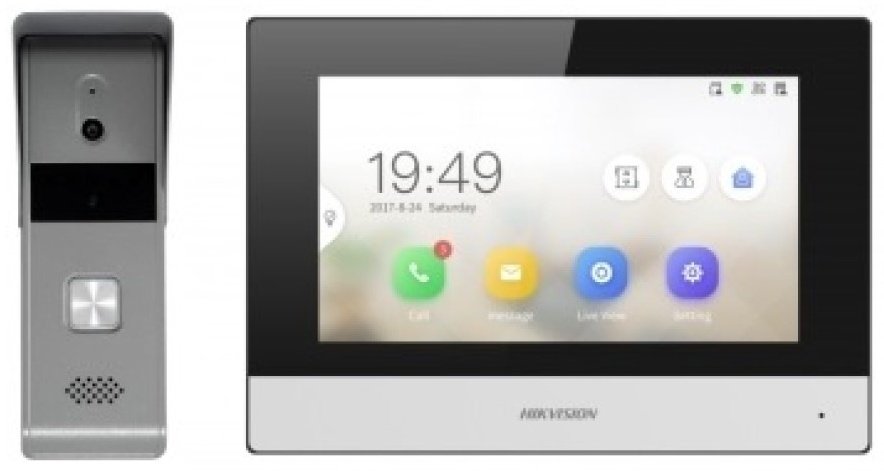 Hikvision видеодомофон DS-KIS303-P серебристый, черный