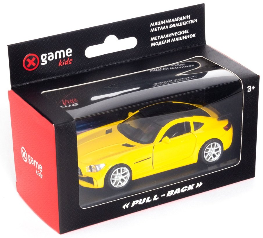Металлическая машинка X-Game 43500Y, металл, пластик, желтый