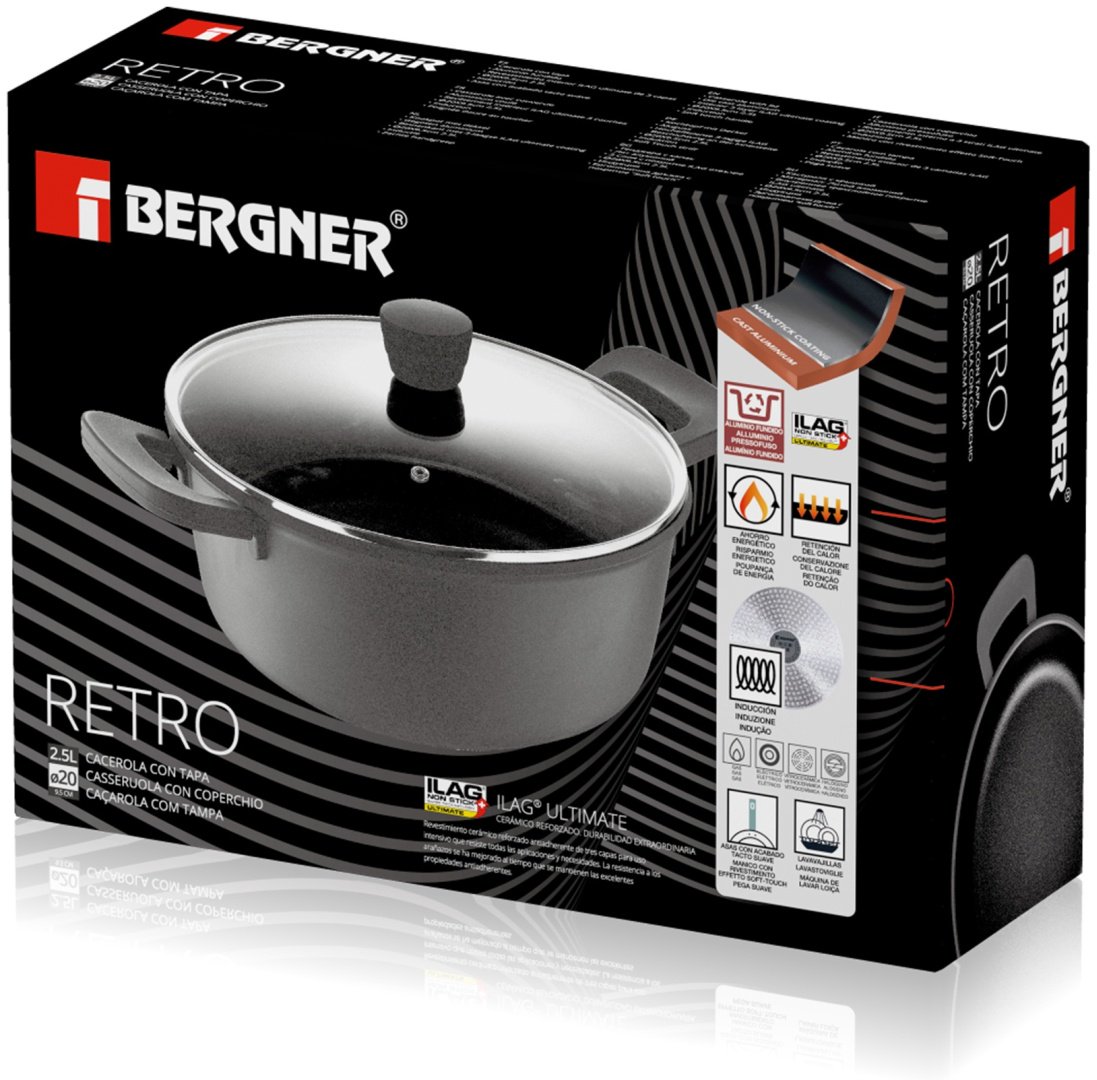 Кастрюля 3 л, Bergner BG-30737-NP алюминий