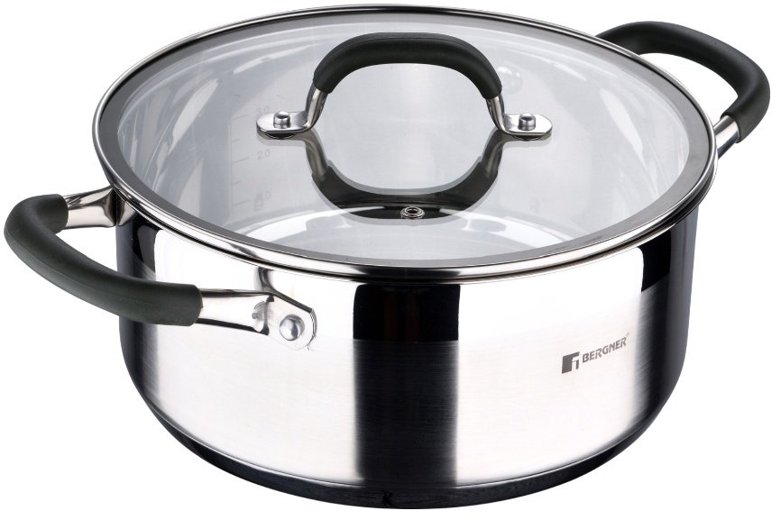 Кастрюля 4.5 л, Bergner Midnight BG-32083-MM нержавеющая сталь