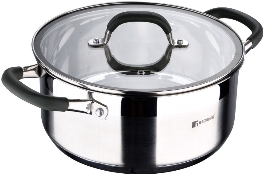 Кастрюля 4.5 л, Bergner Midnight BG-32083-MM нержавеющая сталь купить,34990