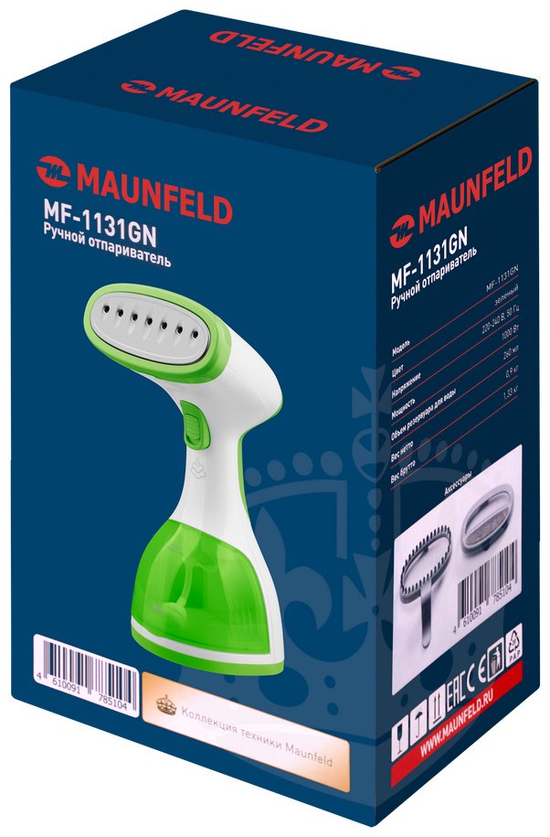Отпариватель MAUNFELD Ручной отпариватель MF-1131GN зеленый - ForteMarket Отпариватель MAUNFELD Ручной отпариватель MF-1131GN зеленый купить,0