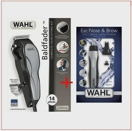 Машинка для стрижки волос Wahl Baldfader Black + Wahl Nose Trimmer