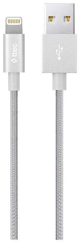 Кабель TTEC USB 2.0 (M), Lightning (M) серебристый купить,NaN