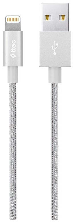 Кабель TTEC USB 2.0 (M), Lightning (M) серебристый купить,NaN