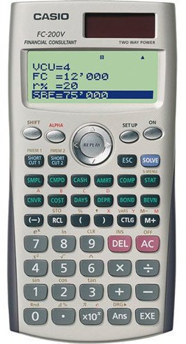 CASIO FC-200V-2-W-ET, 12-разрядный, серый