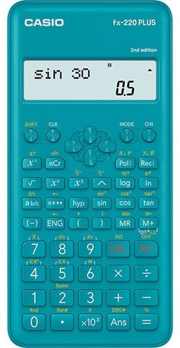 Калькулятор научный, универсальный CASIO FX-220PLUS-2-W-EH, 10&#43;2-разрядный, бирюзовый