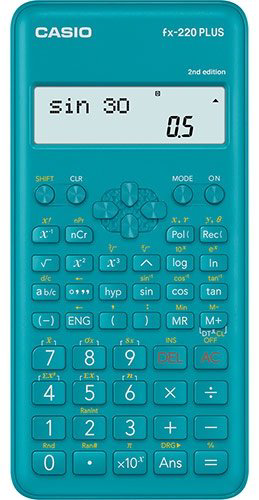Калькулятор научный, универсальный CASIO FX-220PLUS-2-W-EH, 10+2-разрядный, бирюзовый