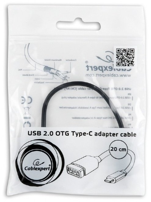 Кабель Cablexpert USB 2.0 (F), USB TypeC (M) черный купить,0