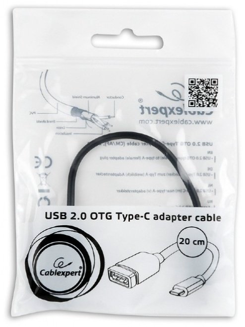 Кабель Cablexpert USB 2.0 (F), USB TypeC (M) черный купить,NaN