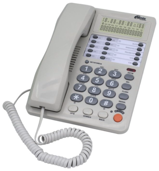 Проводной телефон Ritmix RT-495 белый купить,NaN