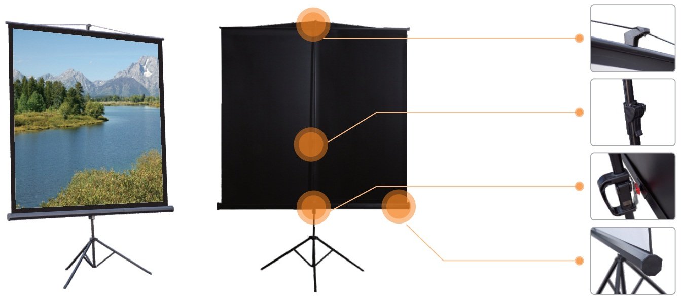 Экран на треноге Mr.Pixel Eco MAGNASDB96V2 70"x70" (1,78x1,78) Black