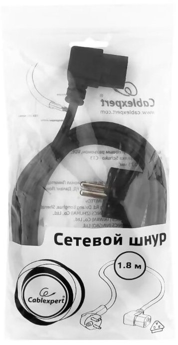 Кабель Cablexpert CEE 7/7 - C13 1.8 м PC-186A-VDE купить,1635