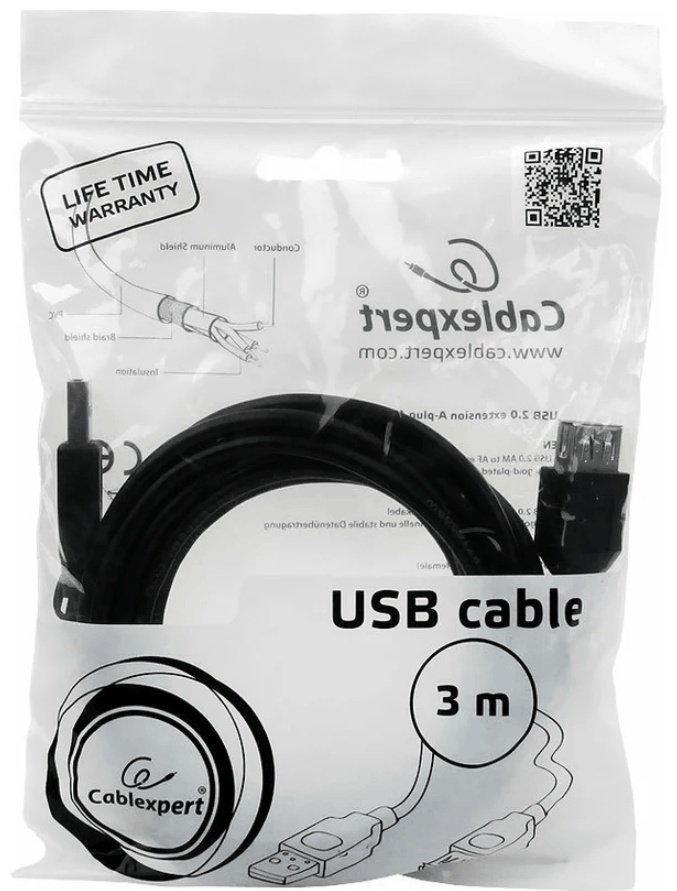 Кабель Cablexpert USB 2.0 A - USB Type-A 3 м CCP-USB2-AMAF-10 купить,0