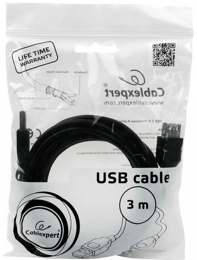 Кабель Cablexpert USB 2.0 A - USB Type-A 3 м CCP-USB2-AMAF-10 купить,NaN