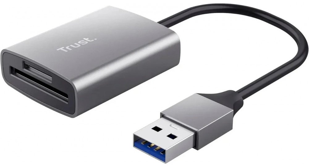 Картридер Trust Fast 24135 USB 3.2 Grey