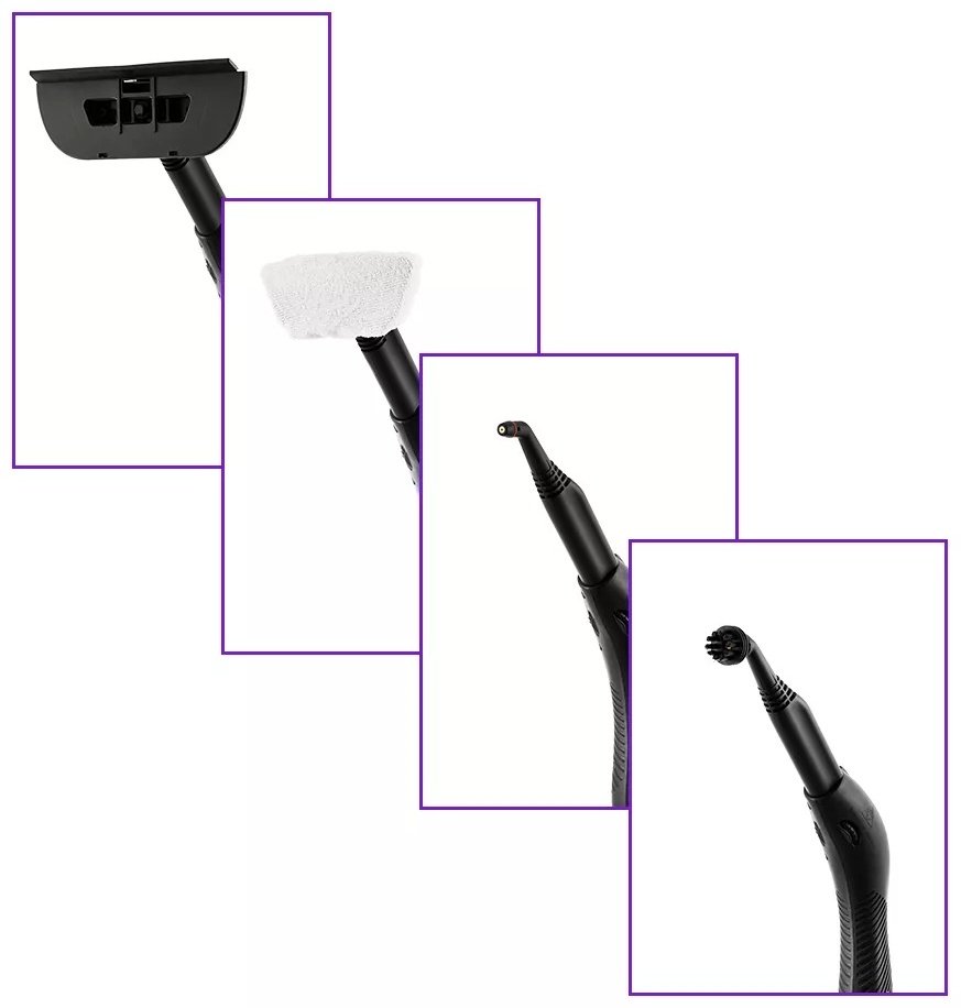 Пароочиститель Kitfort KT-9103-1 черный, фиолетовый - ForteMarket Пароочиститель Kitfort KT-9103-1 черный, фиолетовый купить,0