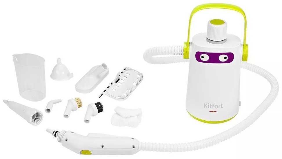 Пароочиститель Kitfort KT-9109-2 белый, зеленый - ForteMarket Пароочиститель Kitfort KT-9109-2 белый, зеленый купить,0