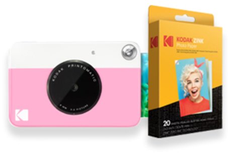 Фотокамера моментальной печати Kodak PRINTOMATIC розовый &#43; фотобумага 2х3 Kodak ZINK 20 шт