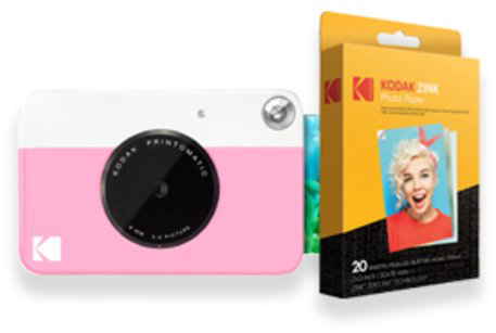Фотокамера моментальной печати Kodak PRINTOMATIC розовый + фотобумага 2х3 Kodak ZINK 20 шт купить,NaN