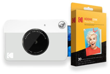 Фотокамера моментальной печати Kodak Printomatic серый + фотобумага 2х3 Kodak ZINK 20 шт купить,NaN