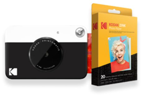 Фотокамера моментальной печати Kodak Printomatic черный + фотобумага 2х3 Kodak ZINK 20 шт купить,NaN