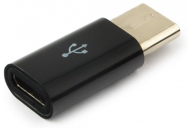 Переходник Cablexpert USB TypeC (M), micro-USB 2.0 (F) черный