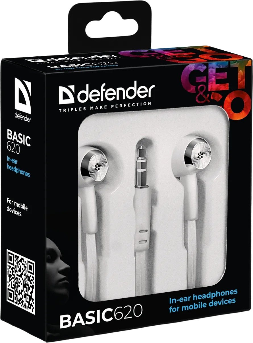 Наушники Defender Basic 620 White белый купить,0