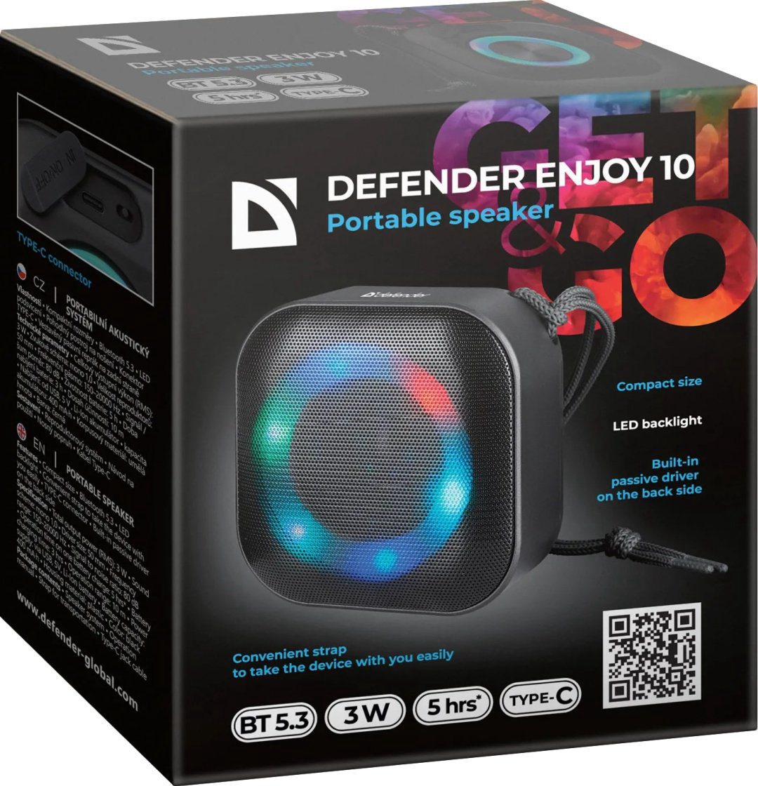 Портативная колонка Defender Enjoy 10 черный купить,4168