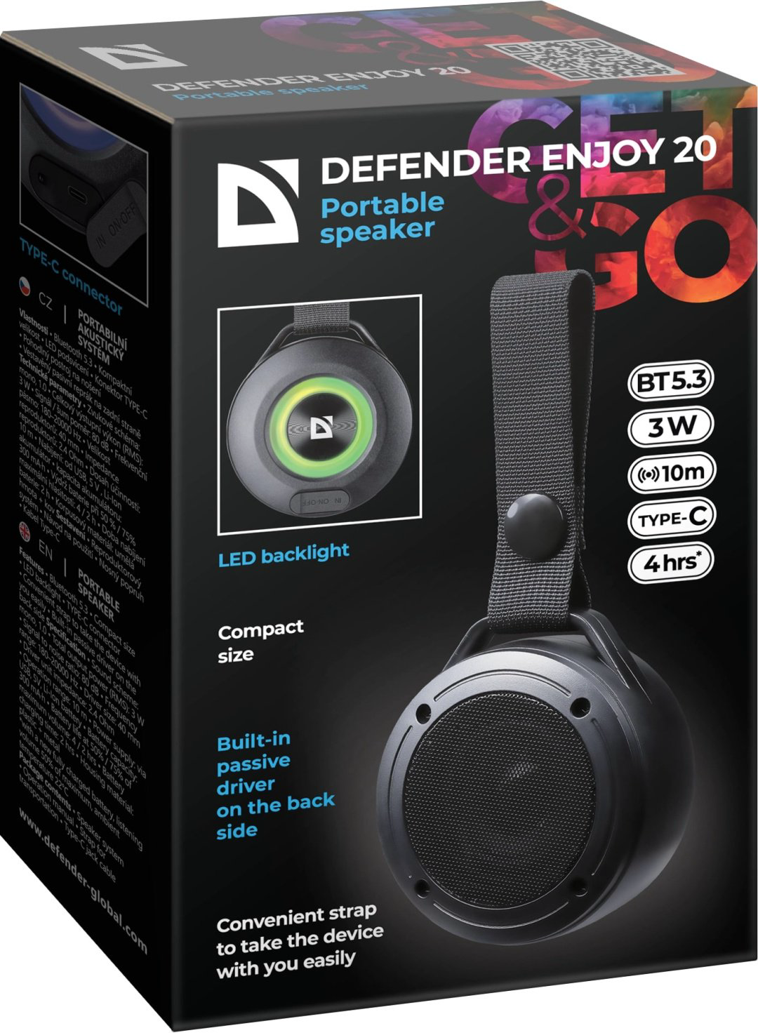 Портативная колонка Defender Enjoy 20 черный - ForteMarket Портативная колонка Defender Enjoy 20 черный купить,3490