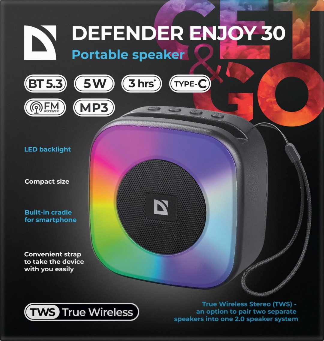 Портативная колонка Defender Enjoy 30 черный купить,0