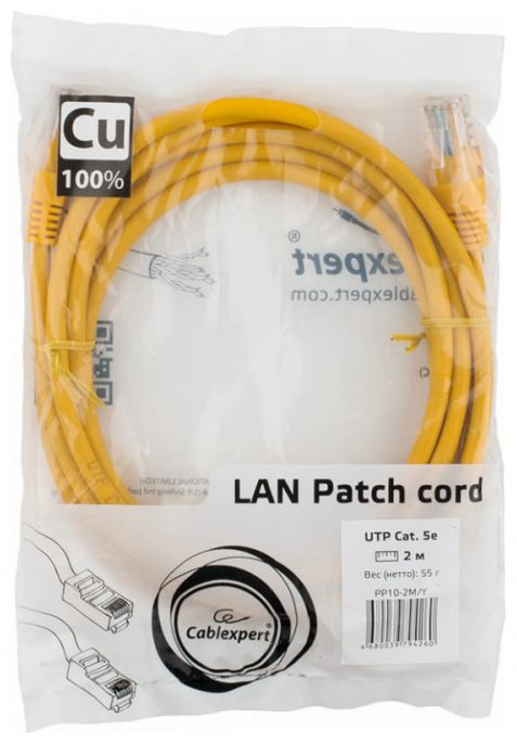 Кабель Cablexpert RJ-45 - RJ-45 2 м PP10-2M/Y купить,772