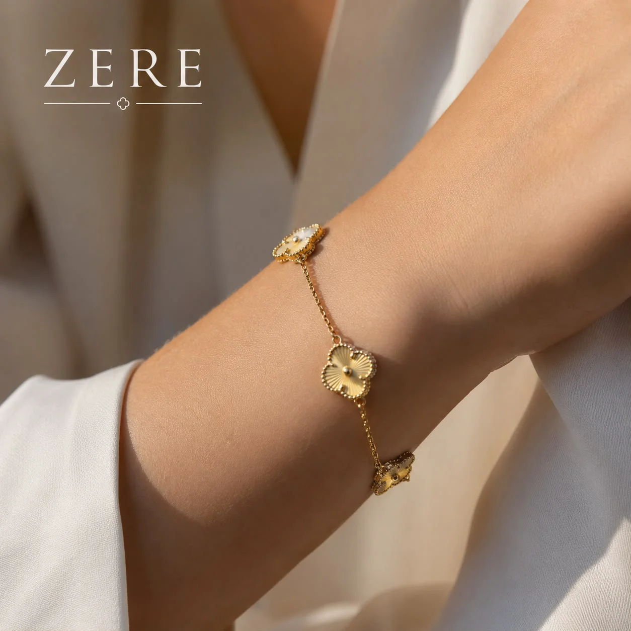 Браслет Zere ZR070603 четырехлистник желтое золото 20 см 5.34 гр купить,449400