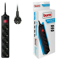 Сетевой фильтр Buro 500SH-10-B 10м черный