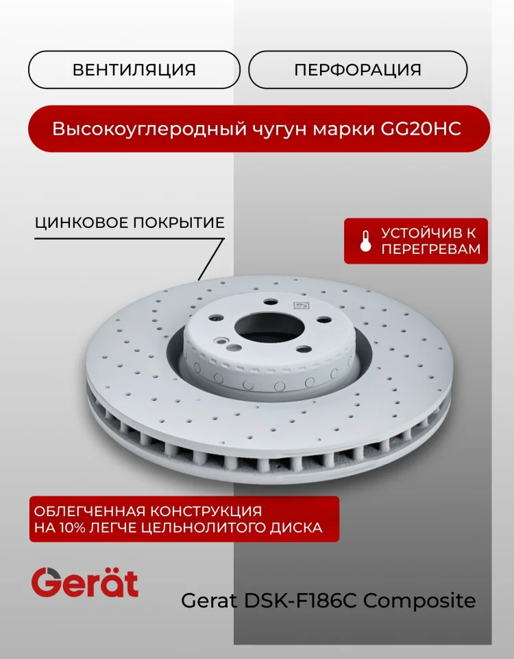 Диски передние Gerat DSK-F186C 2шт купить,225940