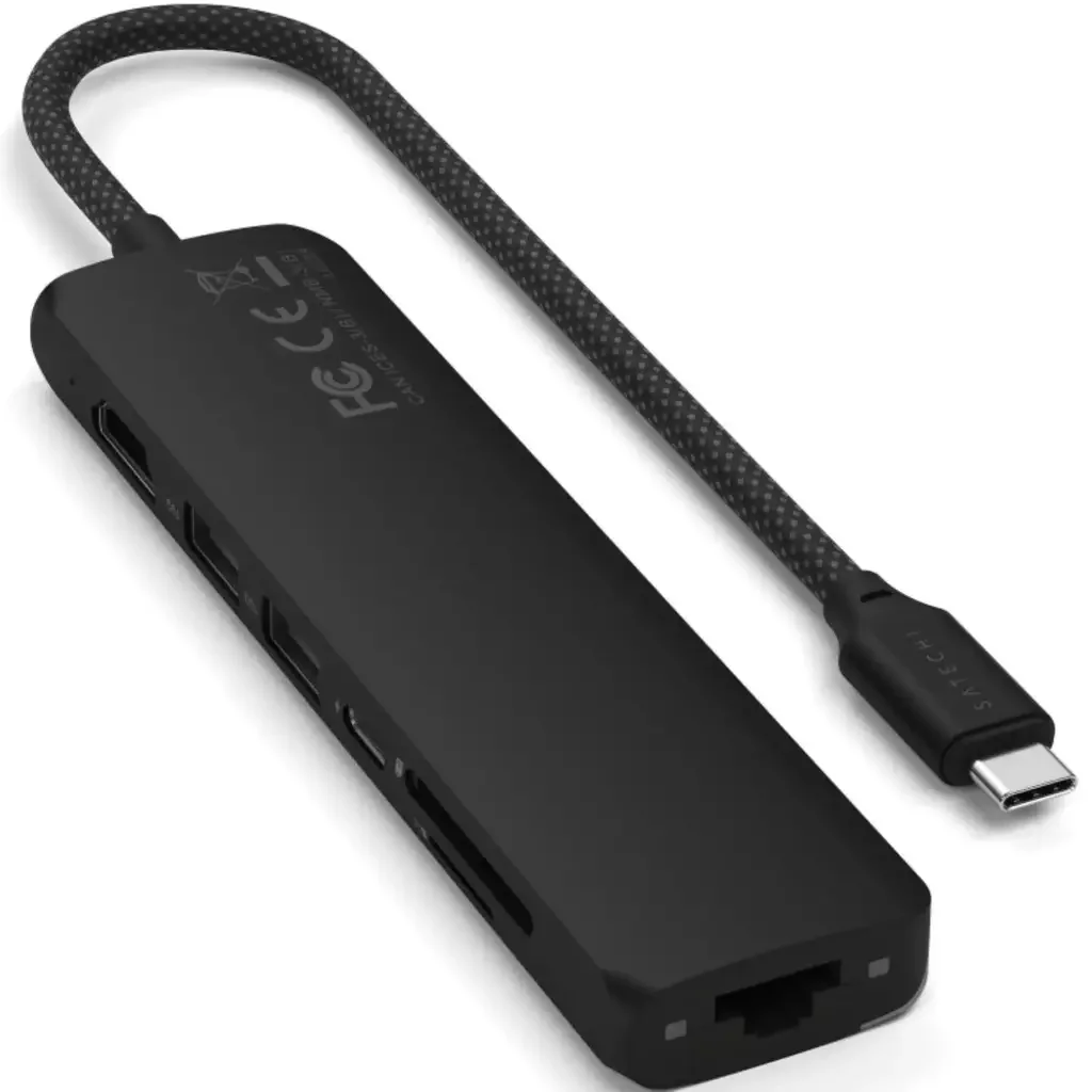 Адаптер Satechi 7-in-1 USB-C Slim Multiport with Ethernet Black