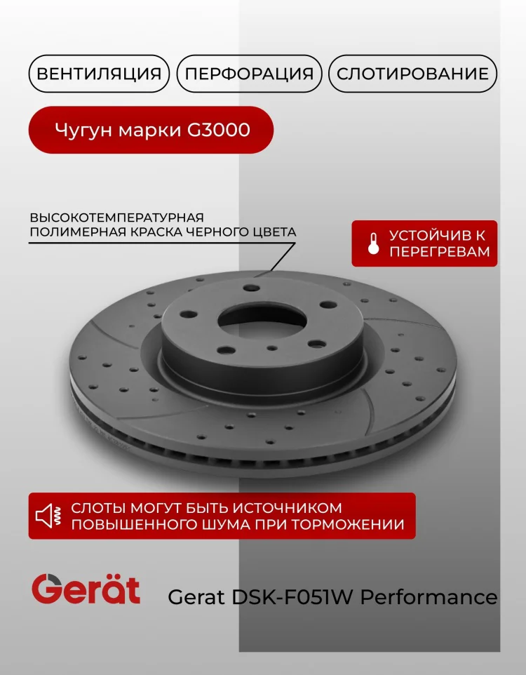 Диски передние Gerat DSK-F051W 2шт купить,54991