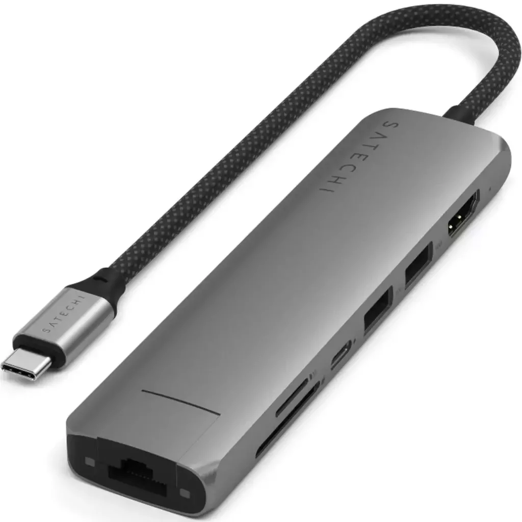 Адаптер Satechi 7-in-1 USB-C Slim Multiport with Ethernet Space Grey купить,46990