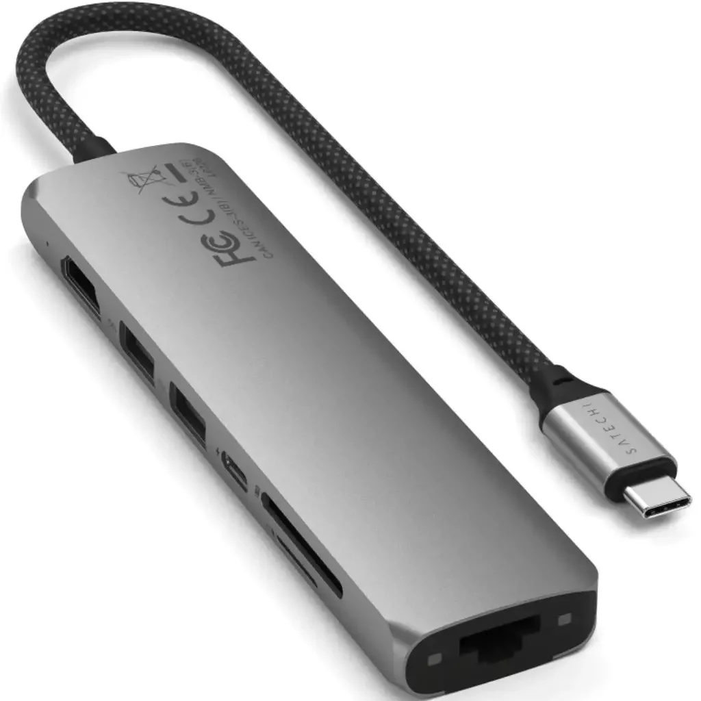 Адаптер Satechi 7-in-1 USB-C Slim Multiport with Ethernet Space Grey купить,46990