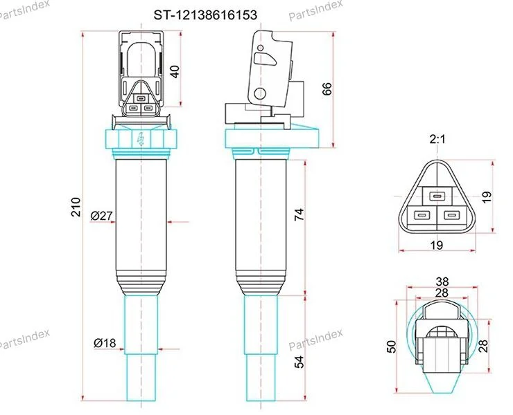 Катушка зажигания SAT ST-12138616153 черно-серый купить,9909
